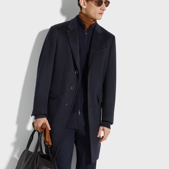 Ermenegildo Zegna Black Cashmere Coat XL 54 - Picture 1 of 10